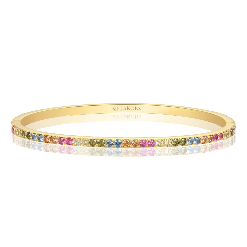 Ellisse Bangle - 18 kt. forgyldt med multifarvede zirkoner fra Sif Jakobs