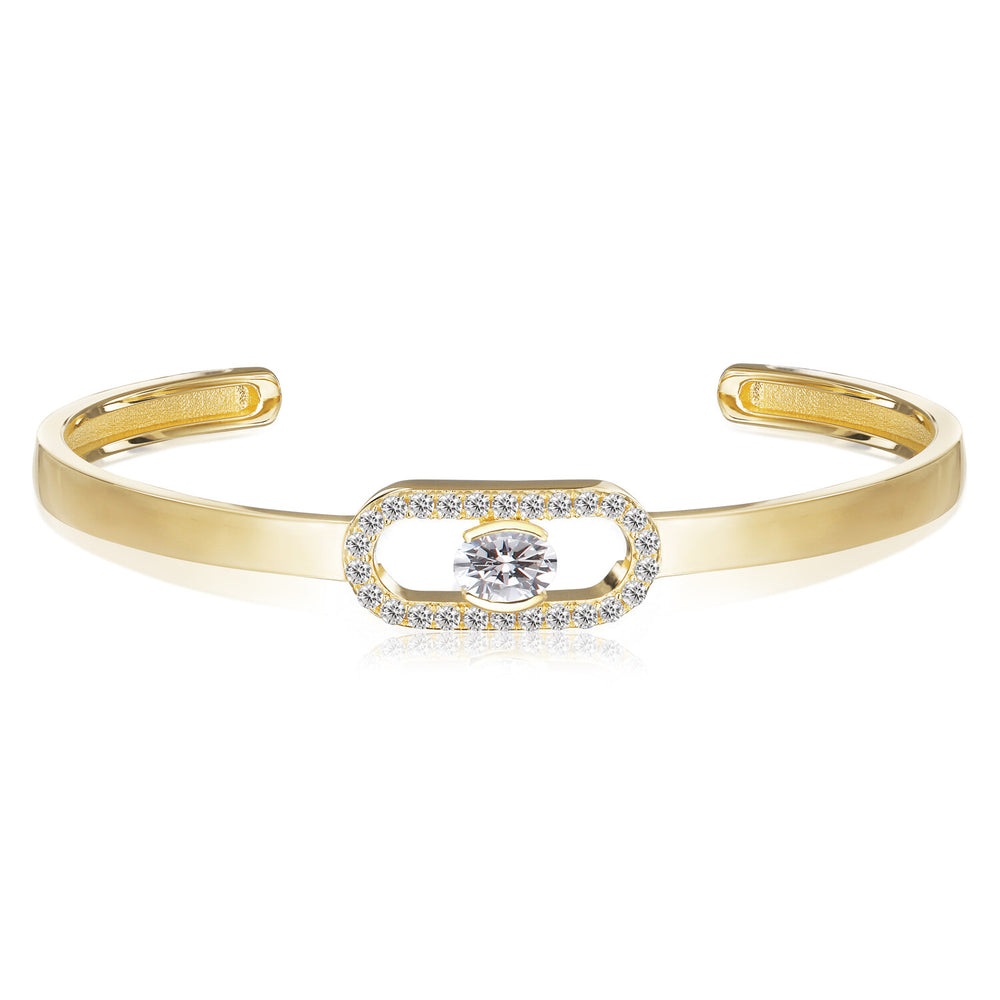 Ellisse Carezza Bangle - 18 kt. forgyldt med hvide zirkoner fra Sif Jakobs