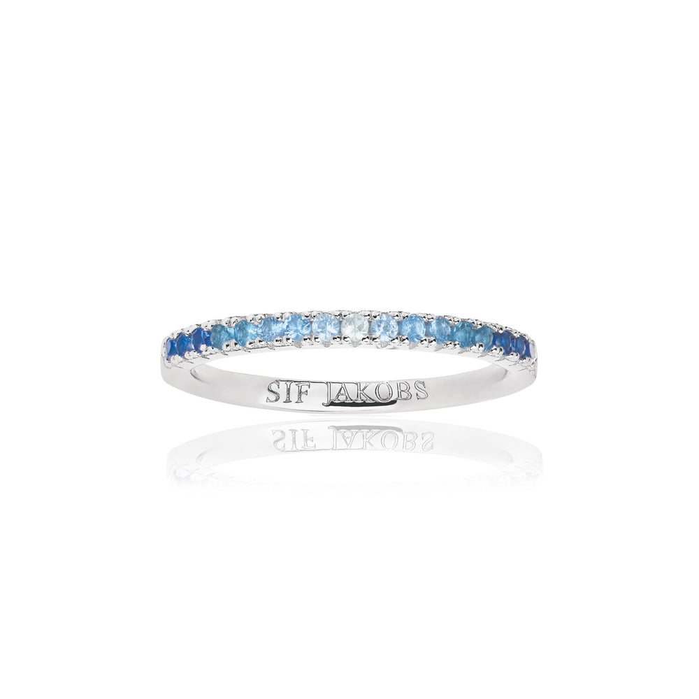 Ellera Grande Ring - sterlingsølv med blå og hvide zirkonia fra Sif Jakobs