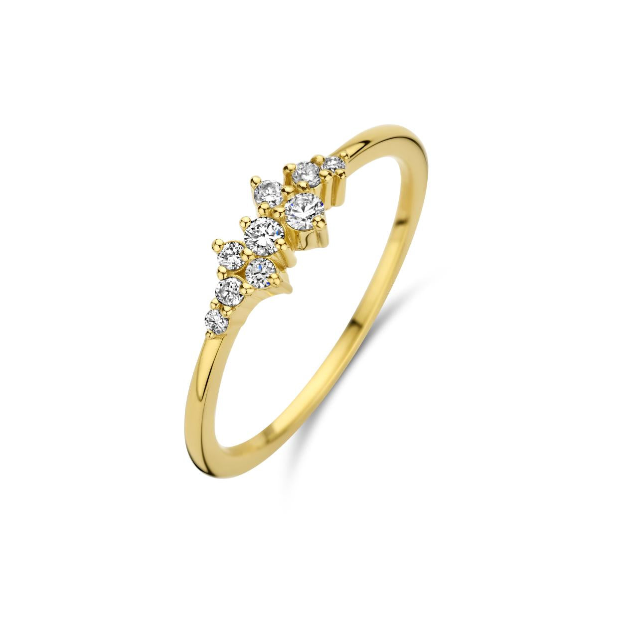 Sunrise ring - 14kt. med brillantslebne diamanter fra Spirit Icons