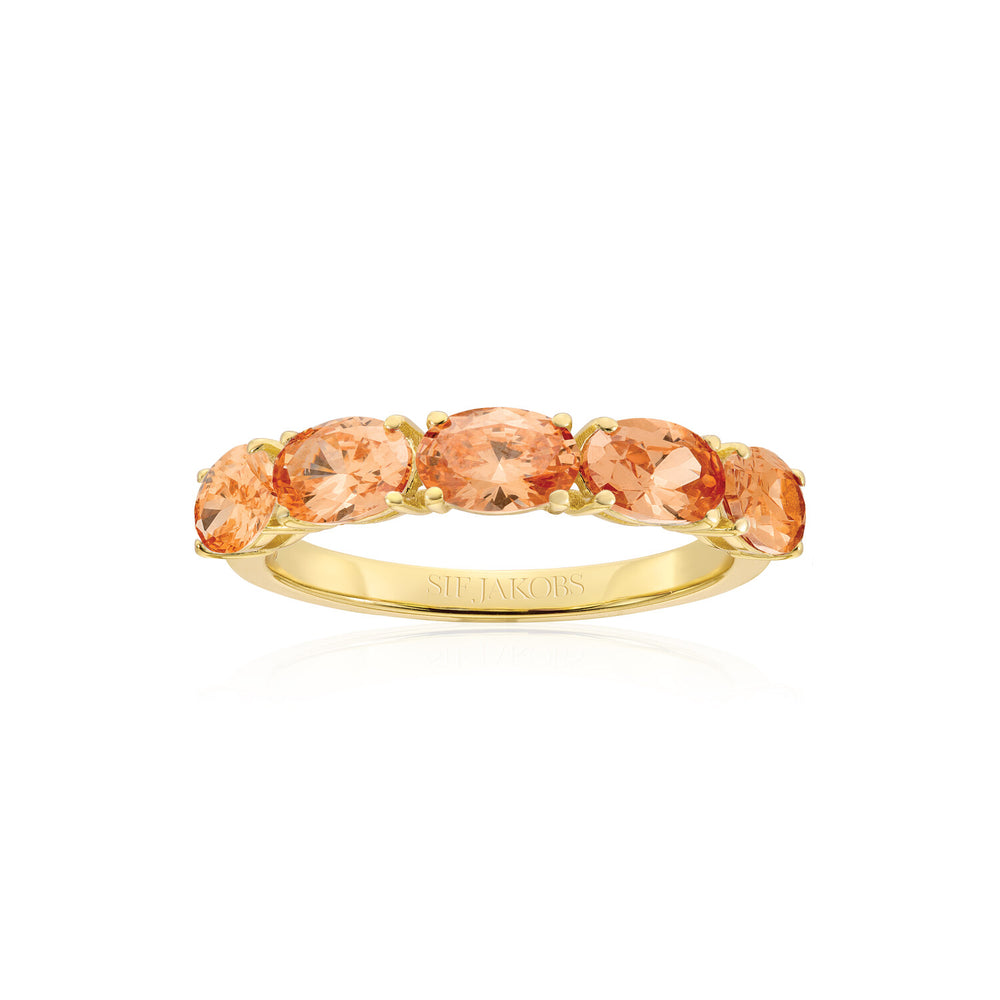 Ellisse Cinque Ring - Forgyldt med champagnefarvede zirkonia fra Sif Jakobs