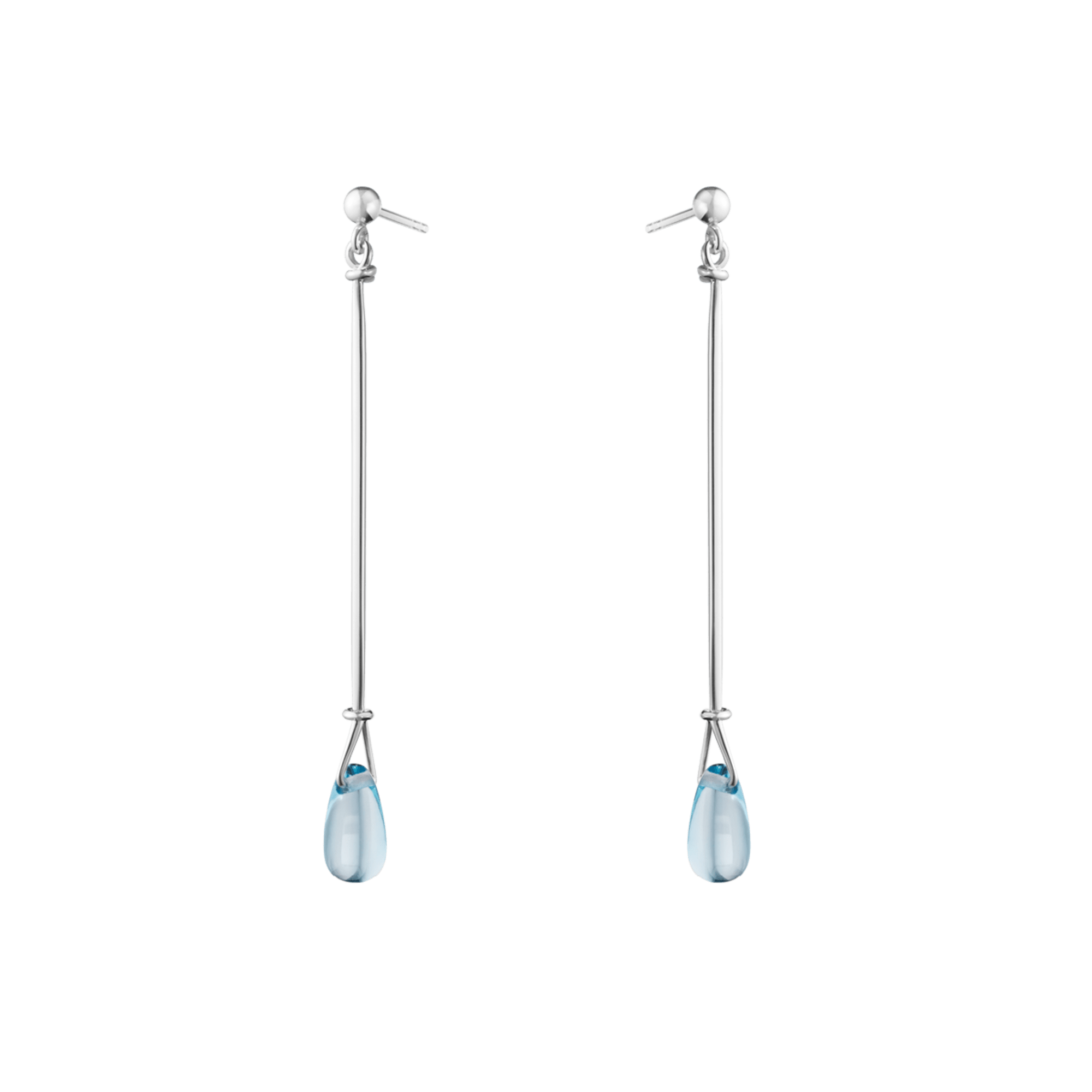 Vivianna Torun lange øreringe - blå topas fra Georg Jensen