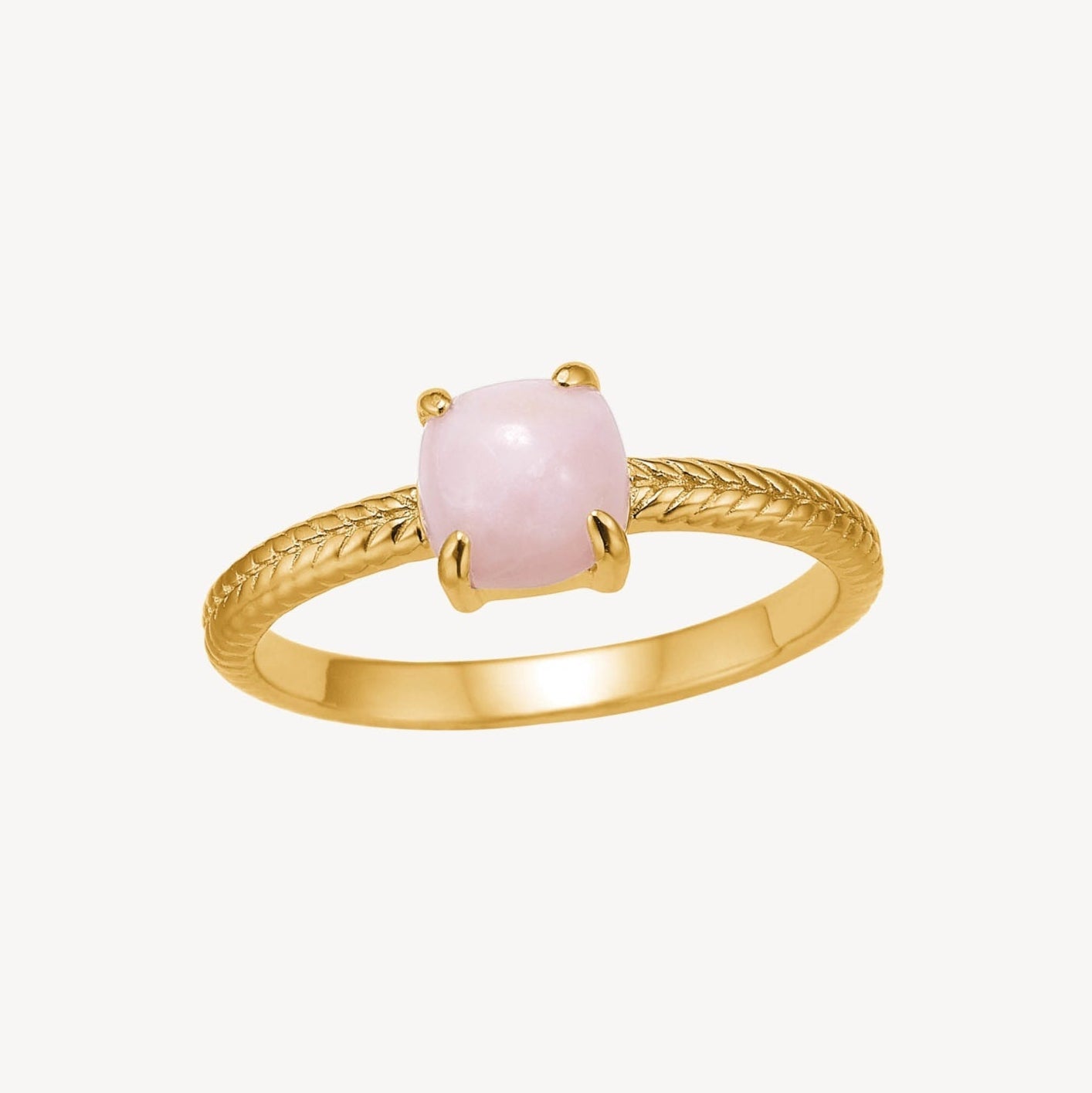 Reef ring pink opal - forgyldt sterlingsølv fra Carré
