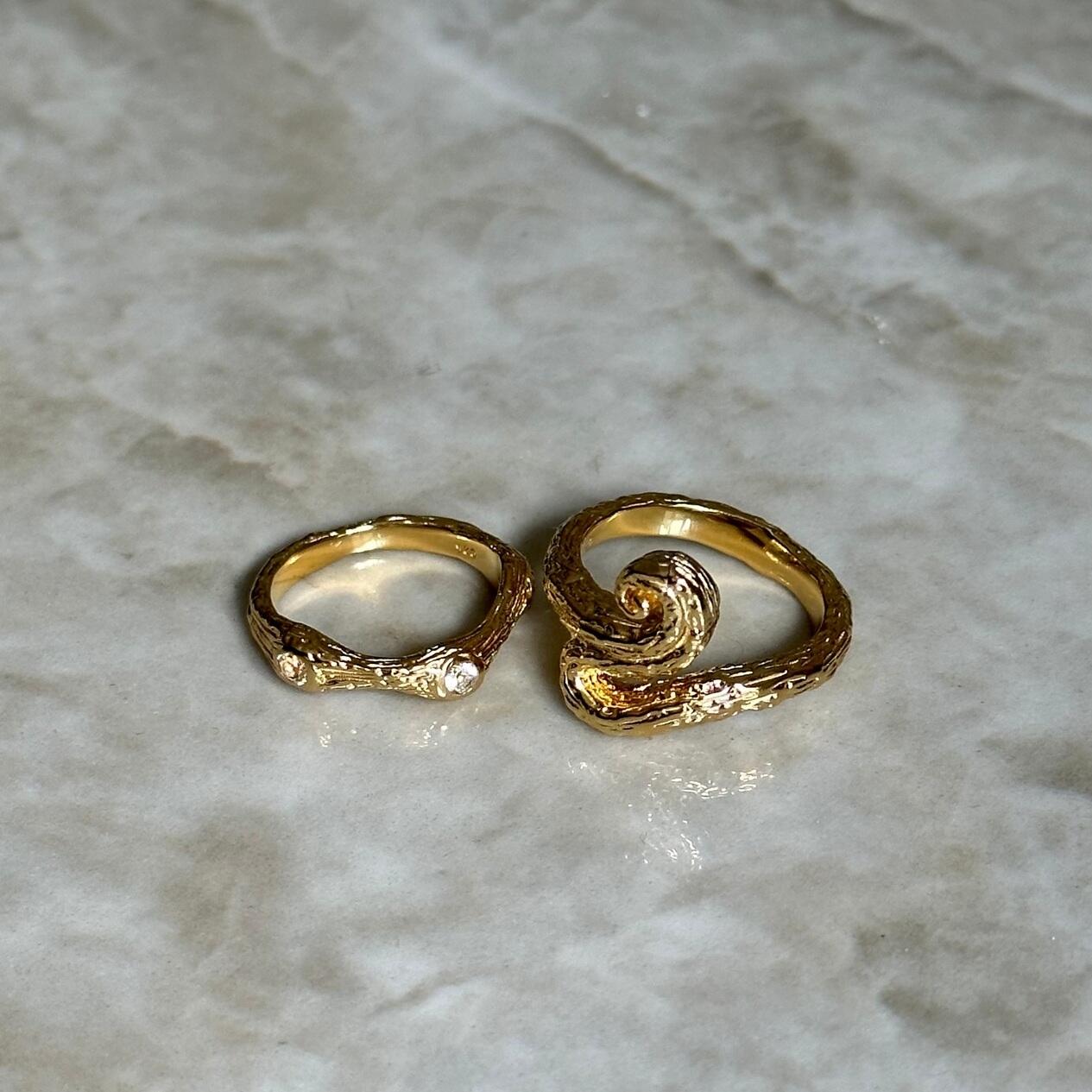 Wave ring - forgyldt