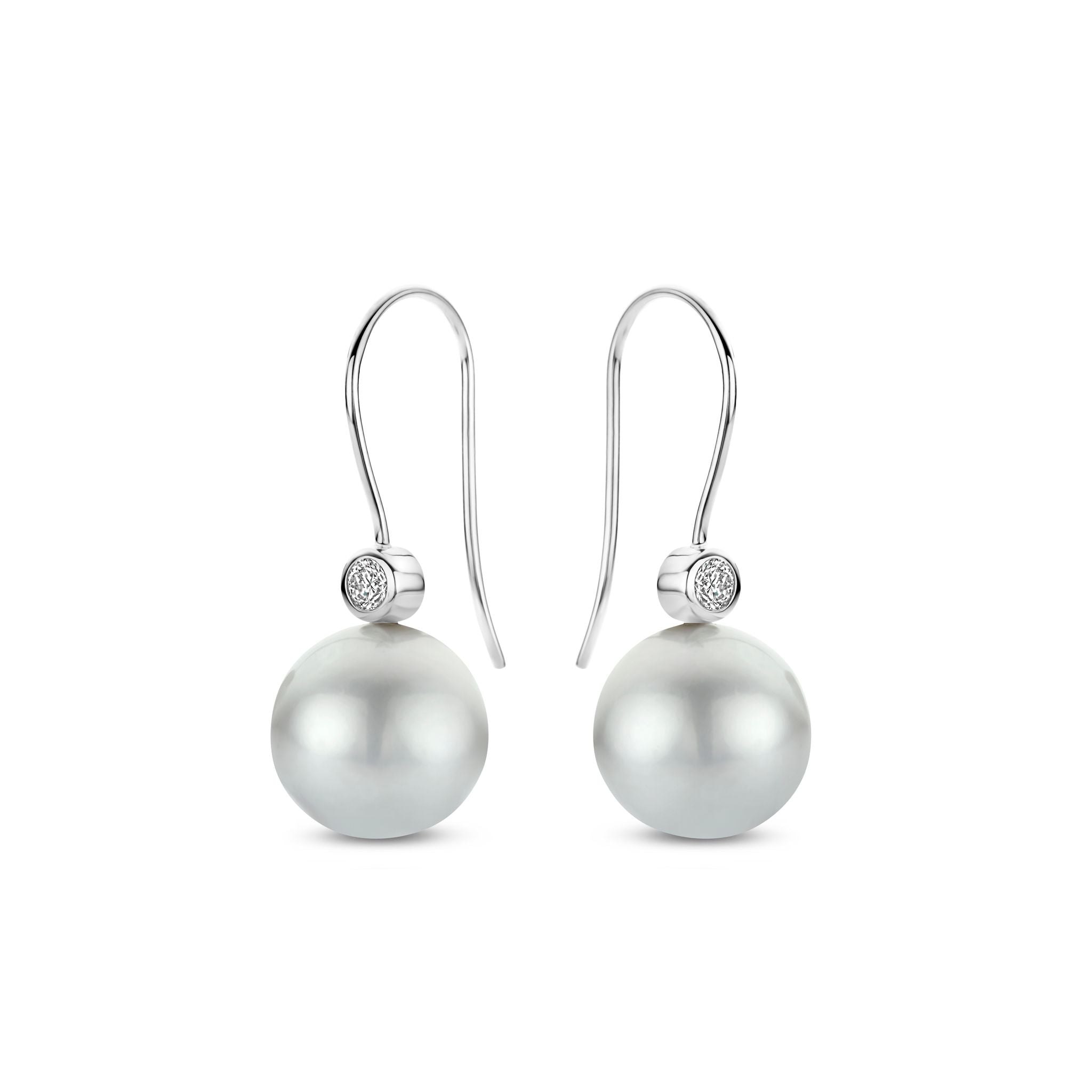 Elinor øreringe 12 mm - 14 kt. hvidguld  fra Spirit Icons