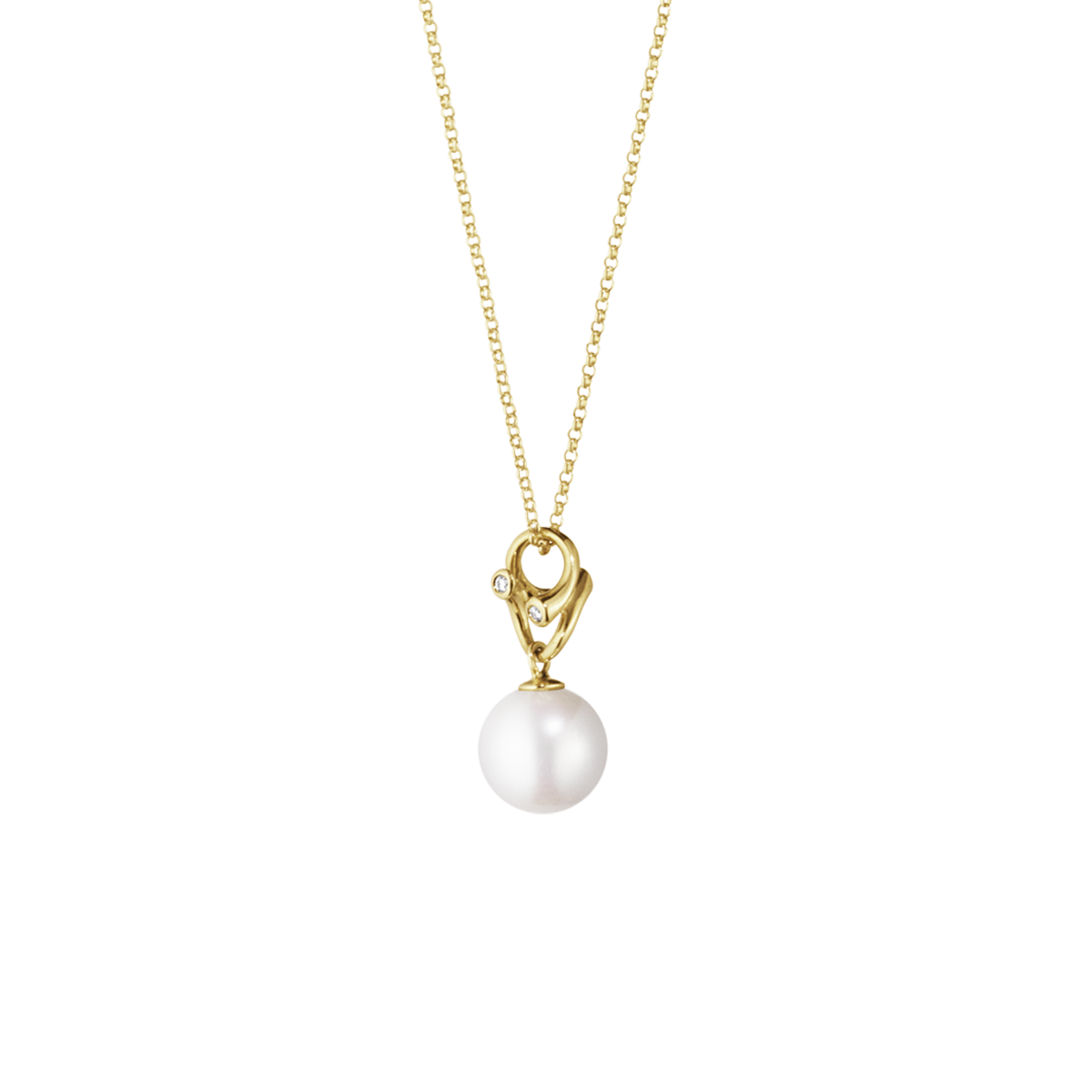 Magic halkæde med perle og diamant - guld fra Georg Jensen