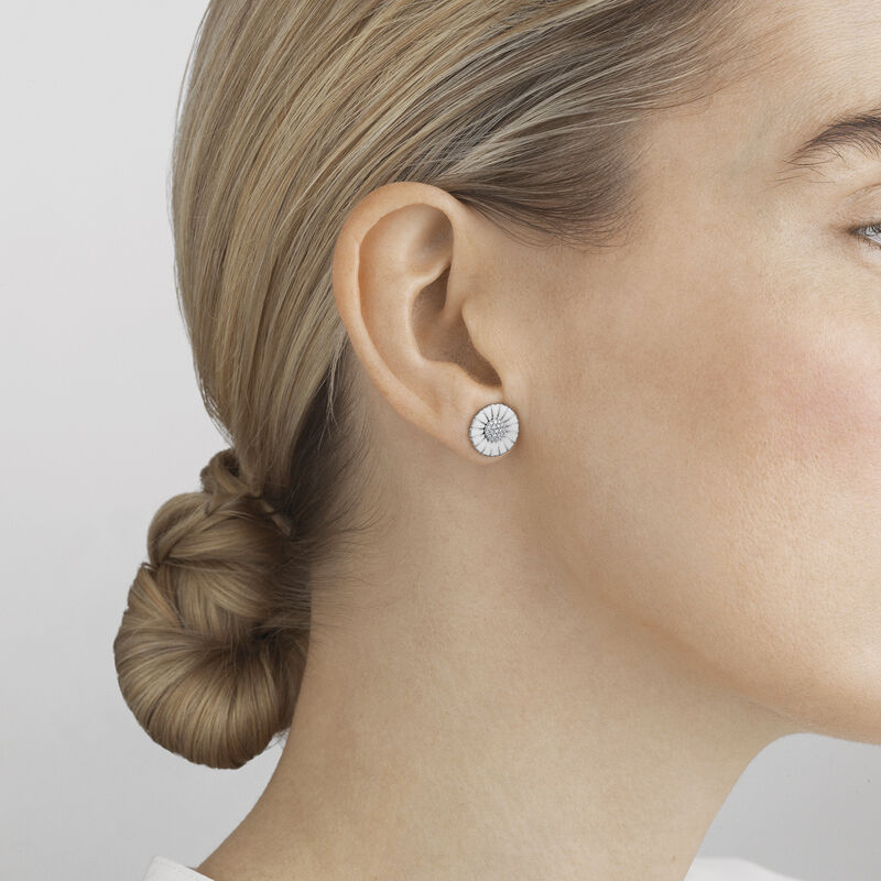 Daisy øreringe med diamanter - sølv fra Georg Jensen