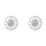Daisy øreringe med diamanter - sølv fra Georg Jensen