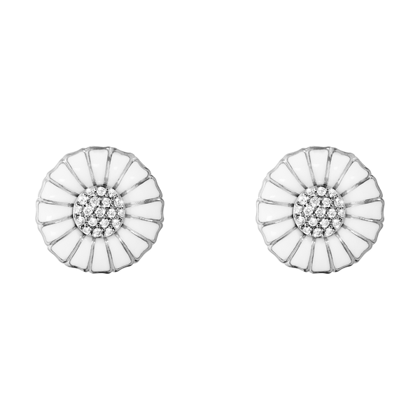 Daisy øreringe med diamanter - sølv fra Georg Jensen