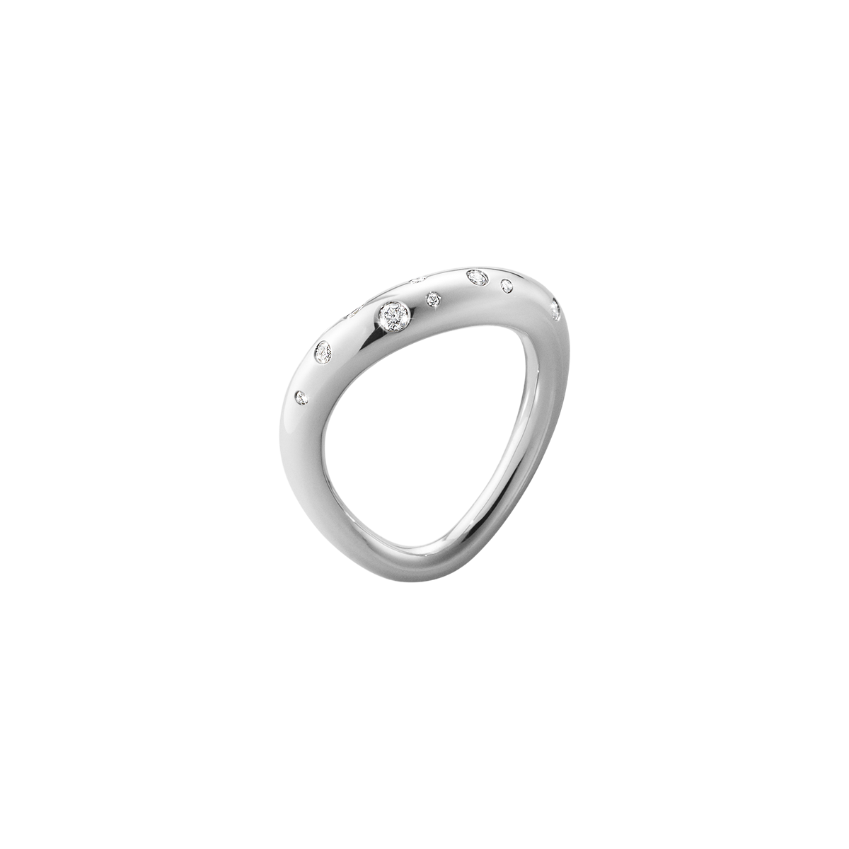 Offspring ring med diamanter - sølv fra Georg Jensen