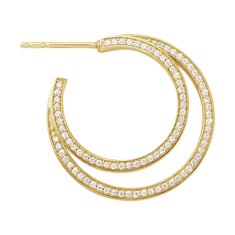 Halo øreringe med diamanter - guld fra Georg Jensen