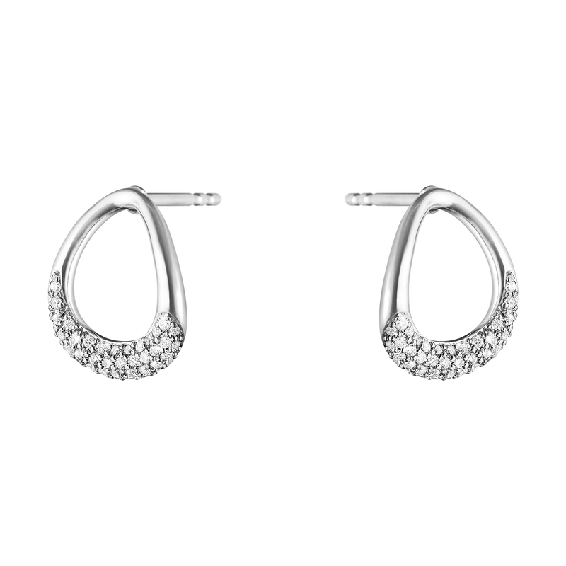 Offspring øreringe med diamanter - sølv fra Georg Jensen