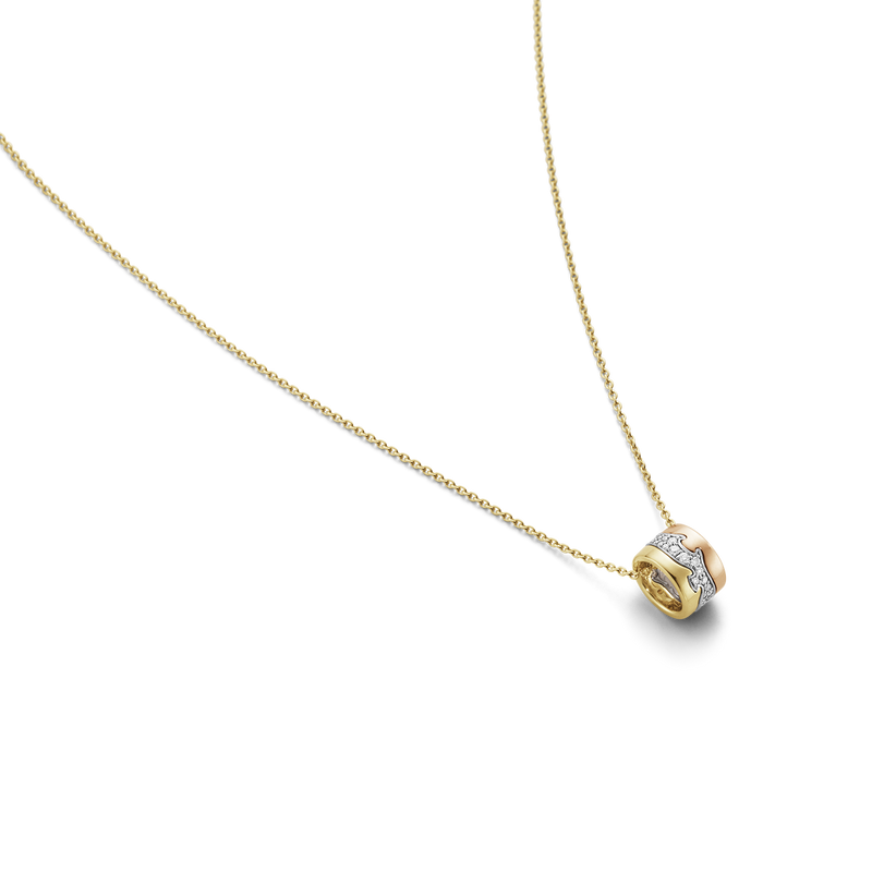 Fusion halskæde vedhæng med diamanter - rosaguld, hvidguld og guld fra Georg Jensen