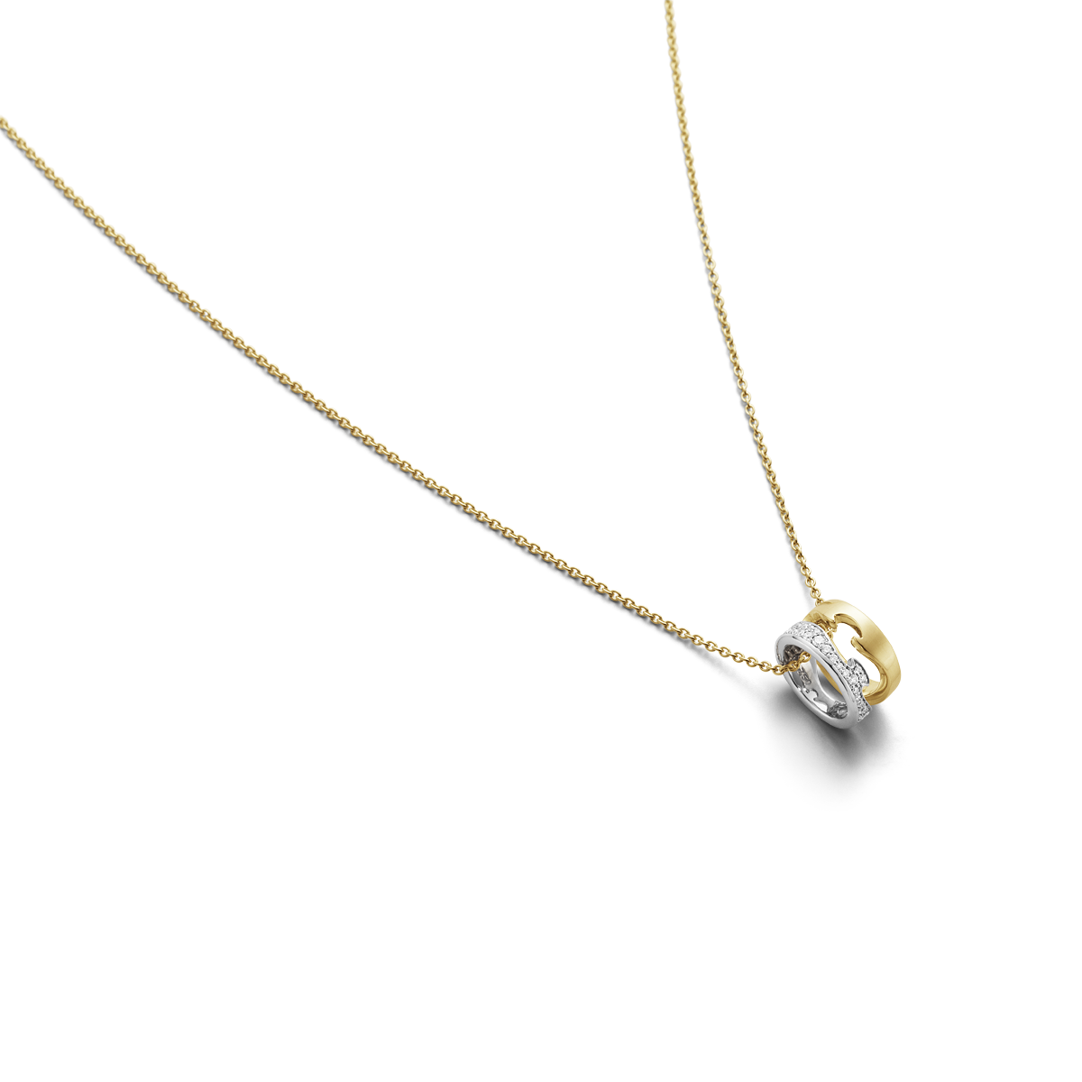 Fusion halskæde med vedhæng, diamanter - hvidguld, guld fra Georg Jensen