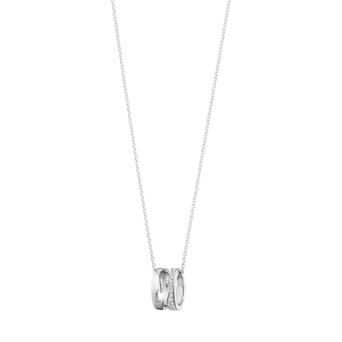 Fusion halskæde med vedhæng, diamanter - hvidguld fra Georg Jensen