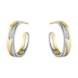 Fusion ørering med diamanter - hvidguld og guld fra Georg Jensen