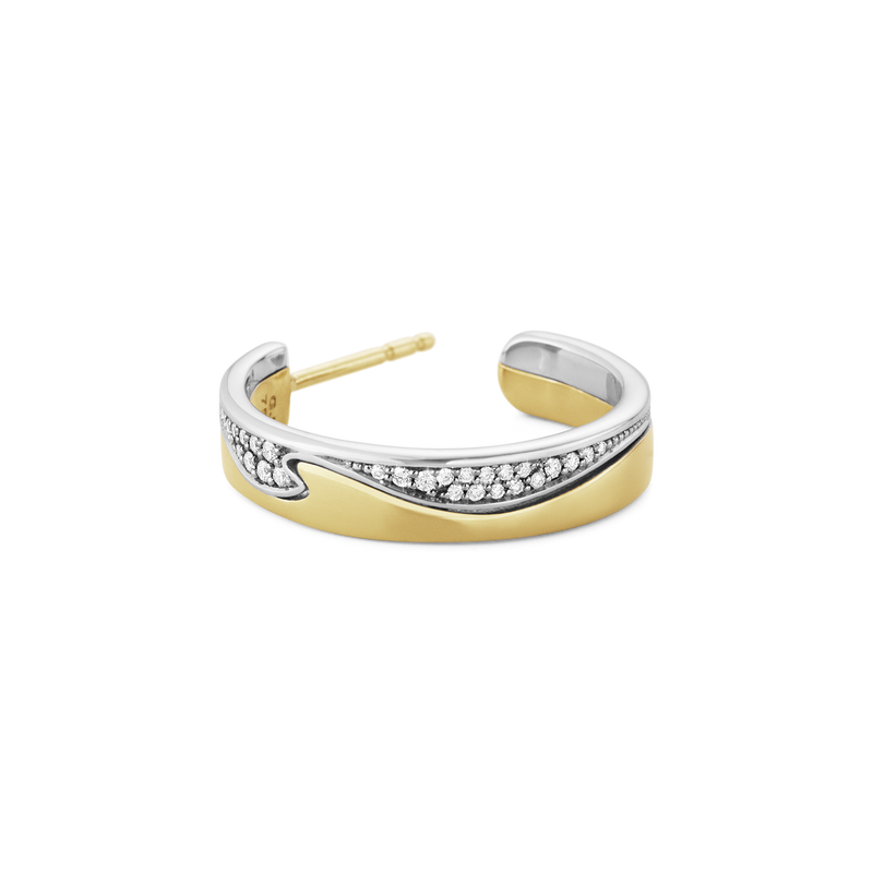 Fusion ørering med diamanter - hvidguld og guld fra Georg Jensen