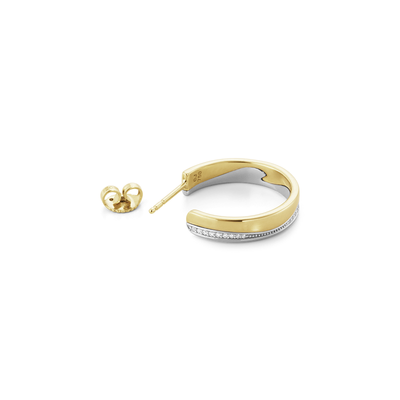 Fusion ørering med diamanter - hvidguld og guld fra Georg Jensen