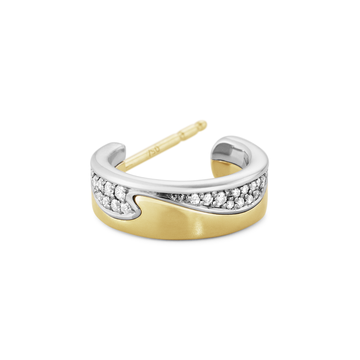 Fusion øreringe med diamanter - hvidguld og guld fra Georg Jensen
