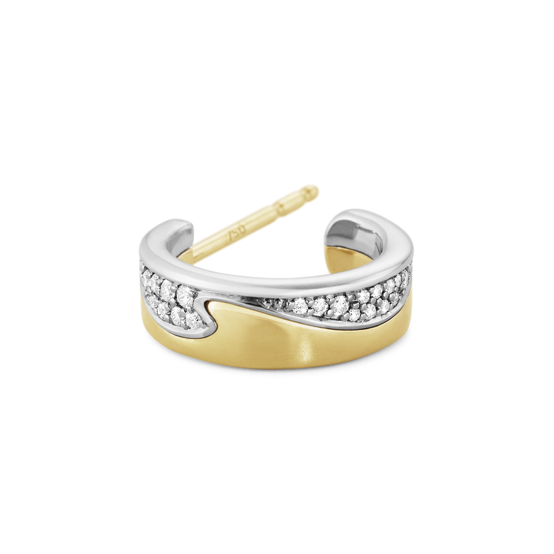 Fusion øreringe med diamanter - hvidguld og guld fra Georg Jensen