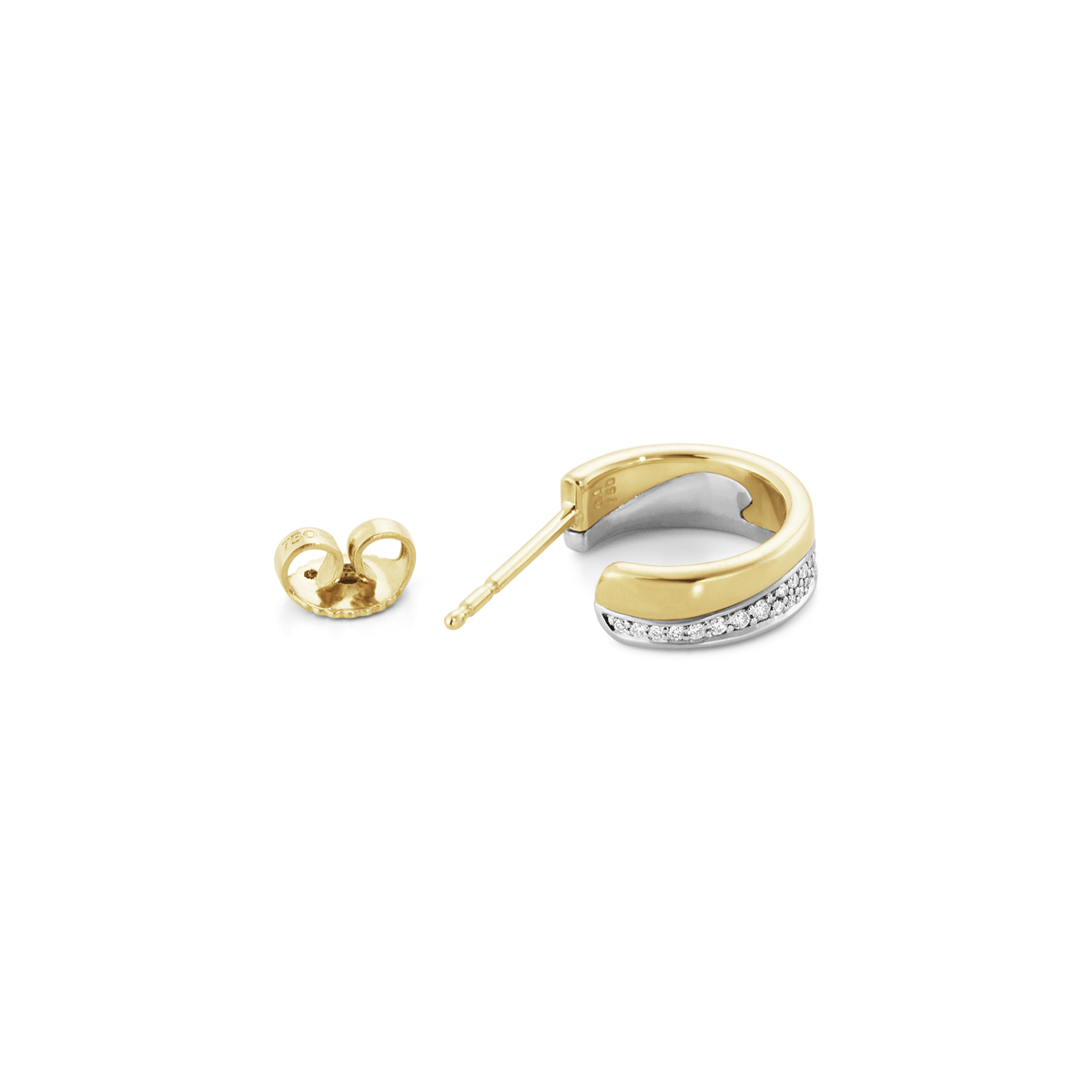 Fusion øreringe med diamanter - hvidguld og guld fra Georg Jensen