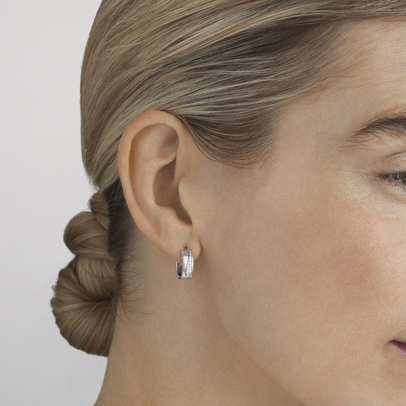 Fusion øreringe med diamanter - hvidguld fra Georg Jensen