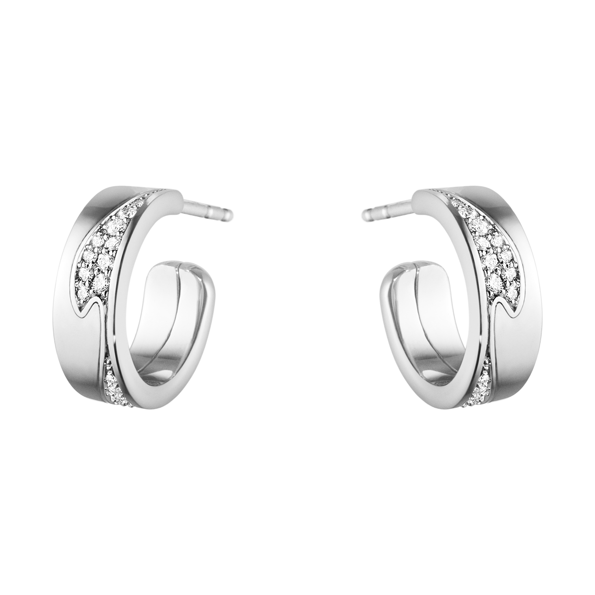 Fusion øreringe med diamanter - hvidguld fra Georg Jensen