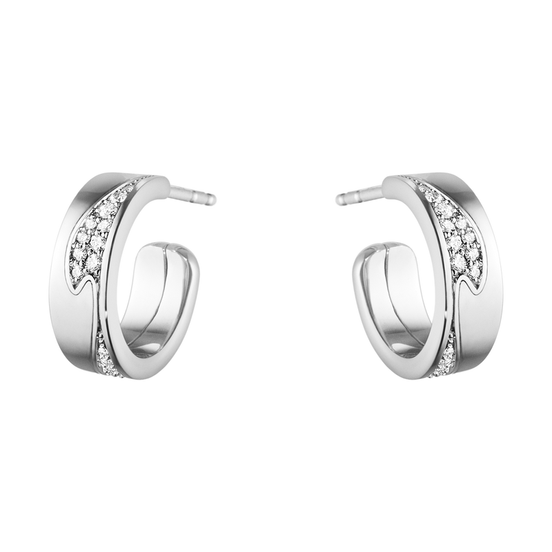 Fusion øreringe med diamanter - hvidguld fra Georg Jensen