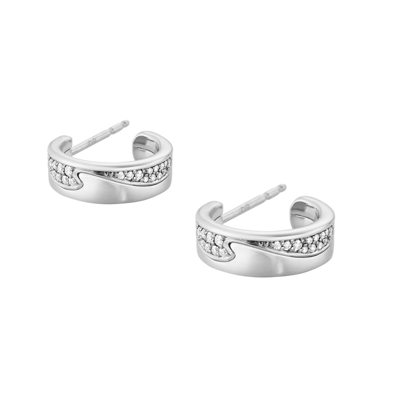 Fusion øreringe med diamanter - hvidguld fra Georg Jensen
