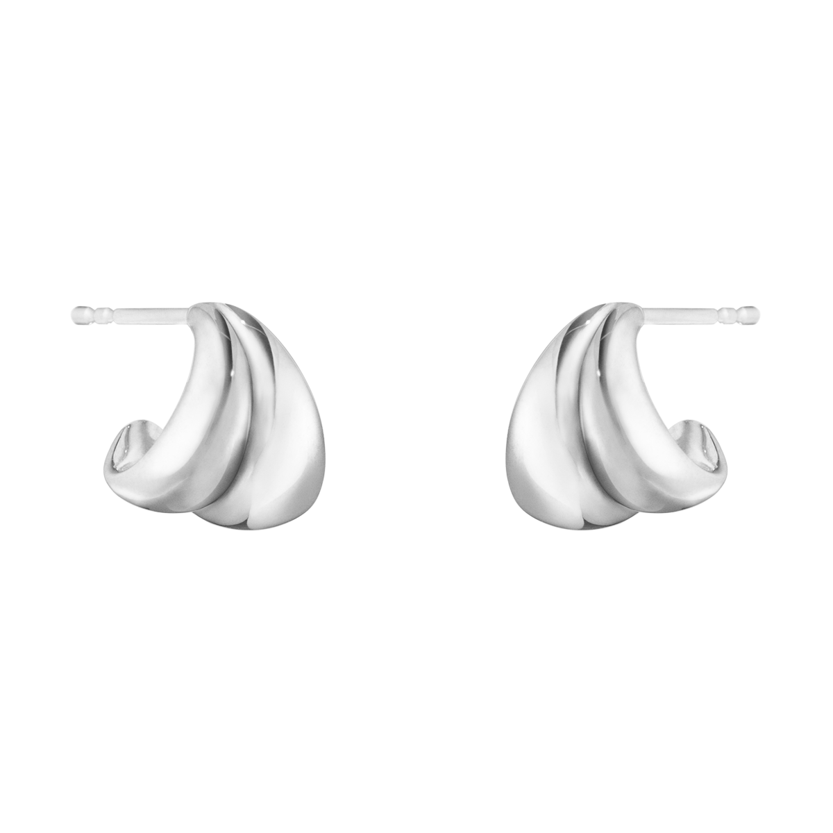 Curve øreringe små - sølv fra Georg Jensen