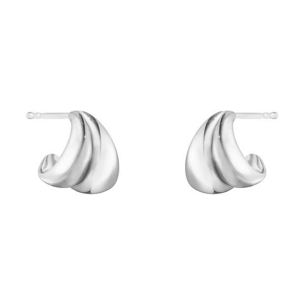 Curve øreringe små - sølv fra Georg Jensen