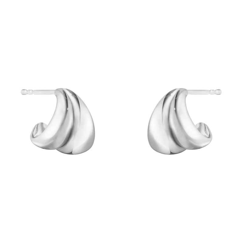 Curve øreringe små - sølv fra Georg Jensen