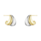 Curve øreringe små - guld og sølv fra Georg Jensen