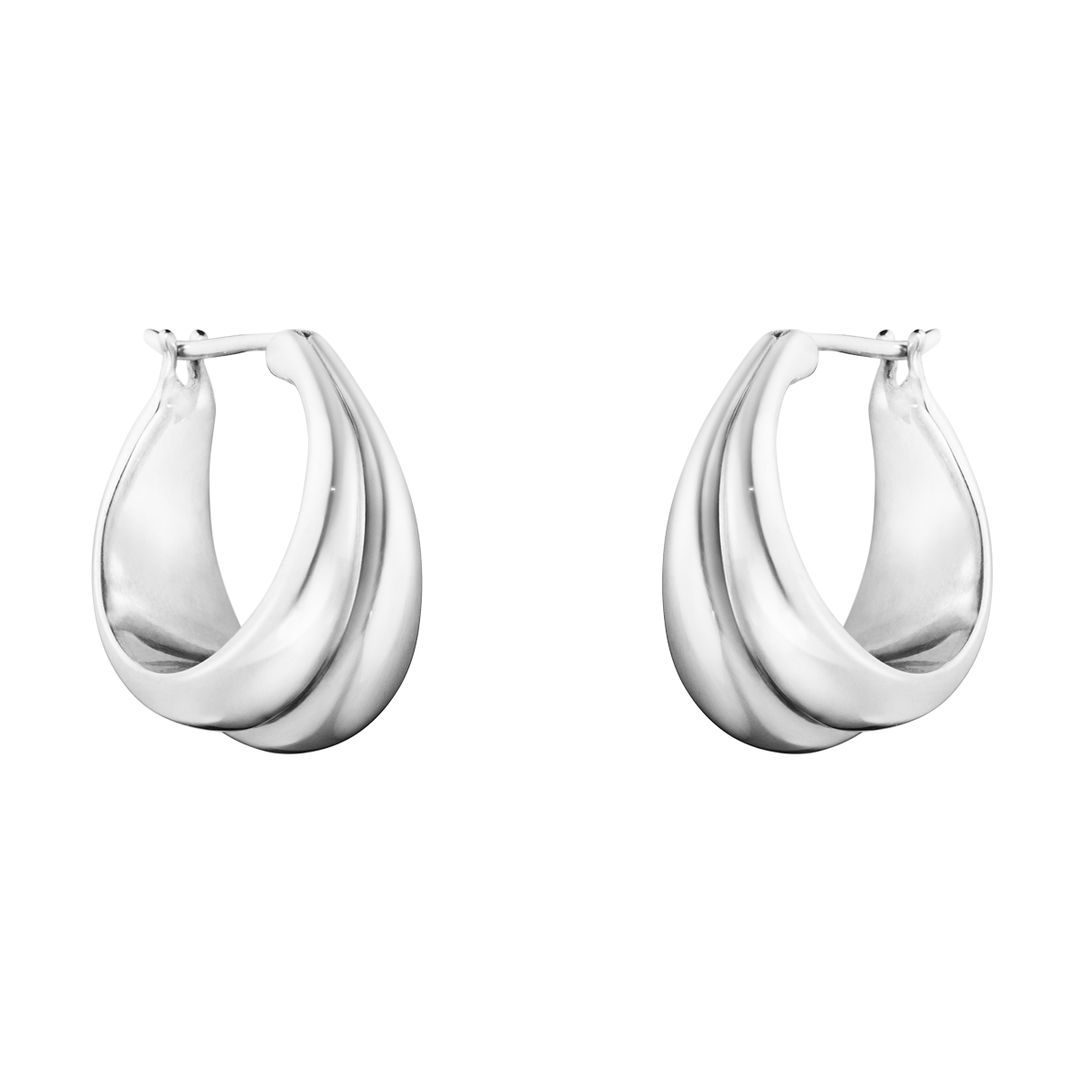 Curve øreringe store - sølv fra Georg Jensen