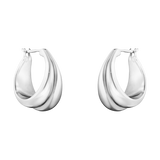 Curve øreringe store - sølv fra Georg Jensen