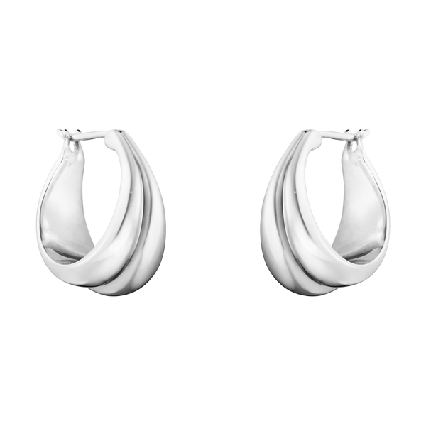Curve øreringe store - sølv fra Georg Jensen