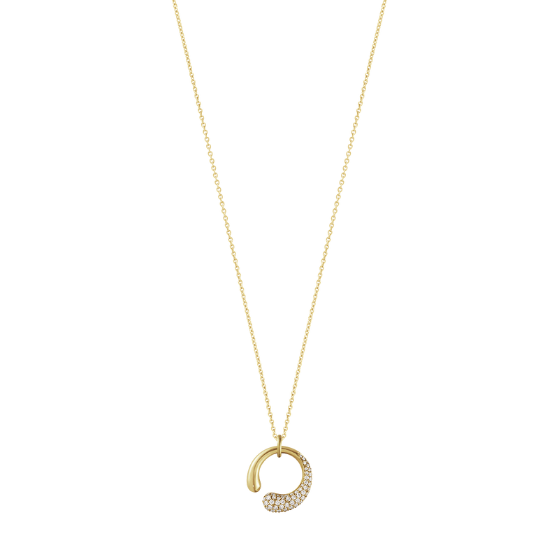 Mercy halskæde med vedhæng og diamanter - guld fra Georg Jensen