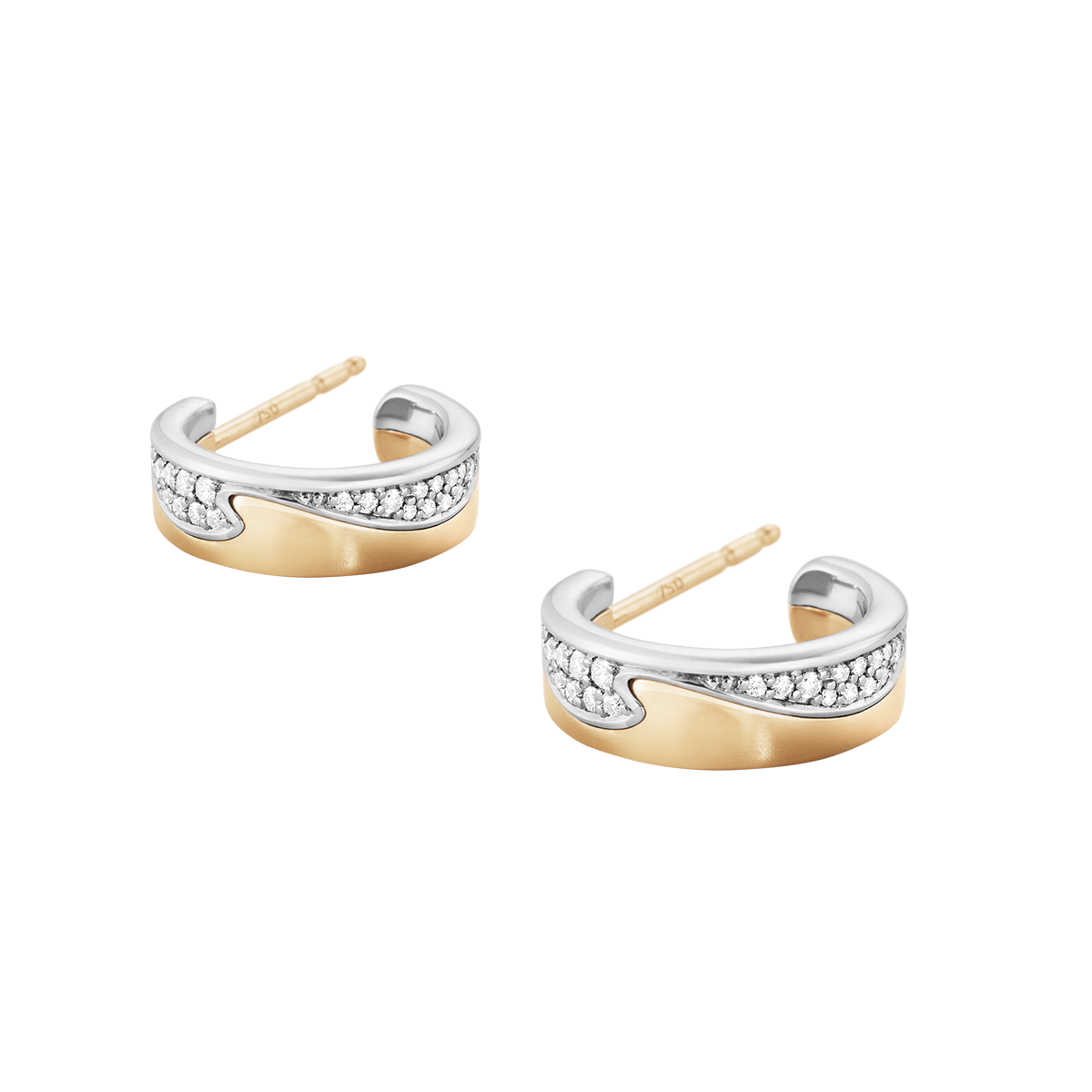 Fusion øreringe med diamanter - rosaguld og hvidguld fra Georg Jensen