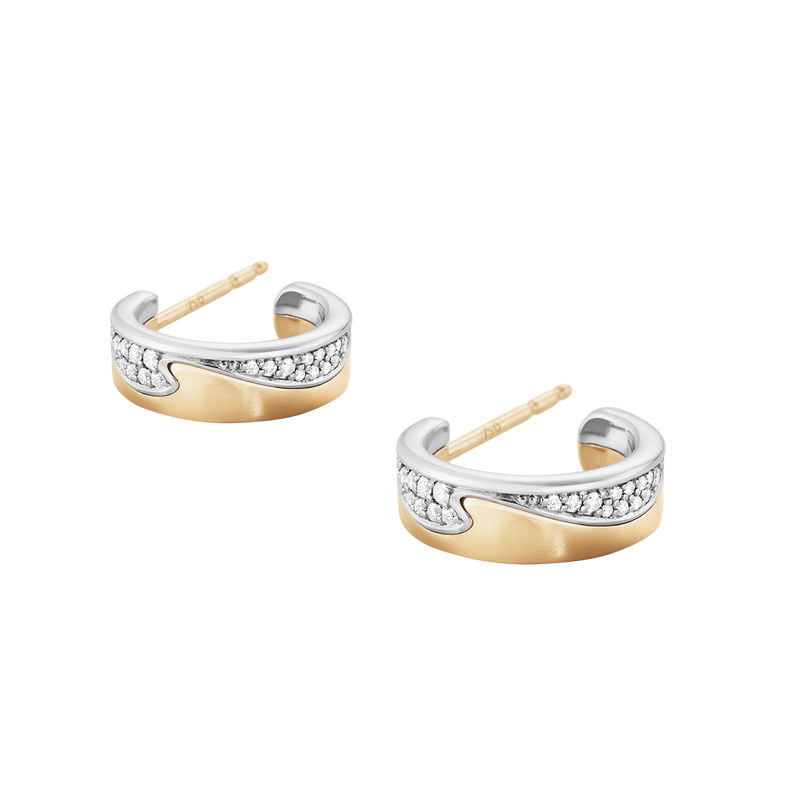 Fusion øreringe med diamanter - rosaguld og hvidguld fra Georg Jensen