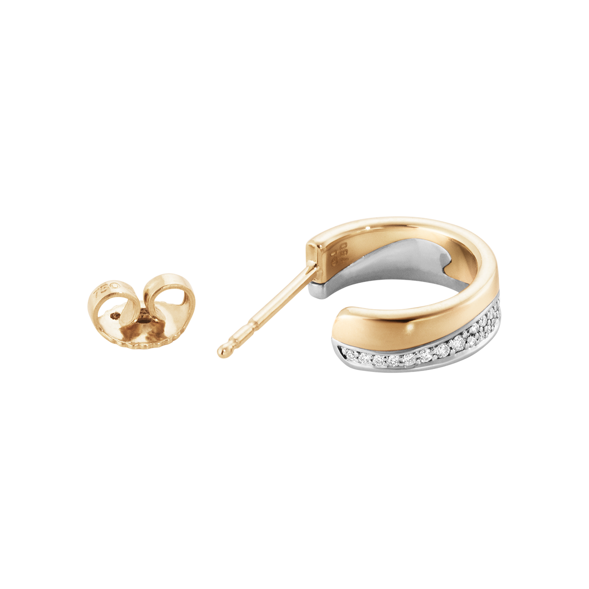 Fusion øreringe med diamanter - rosaguld og hvidguld fra Georg Jensen