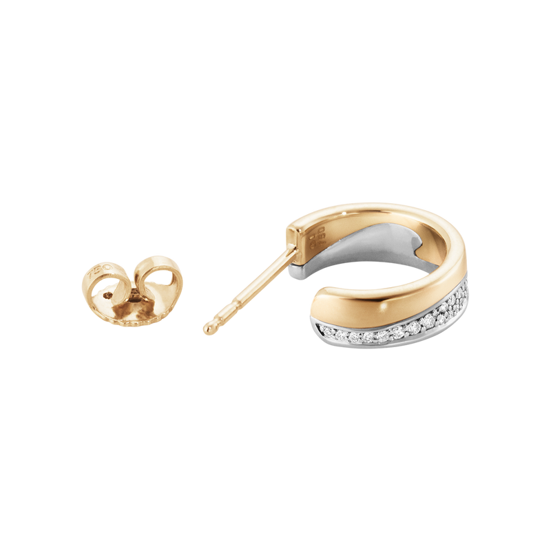 Fusion øreringe med diamanter - rosaguld og hvidguld fra Georg Jensen