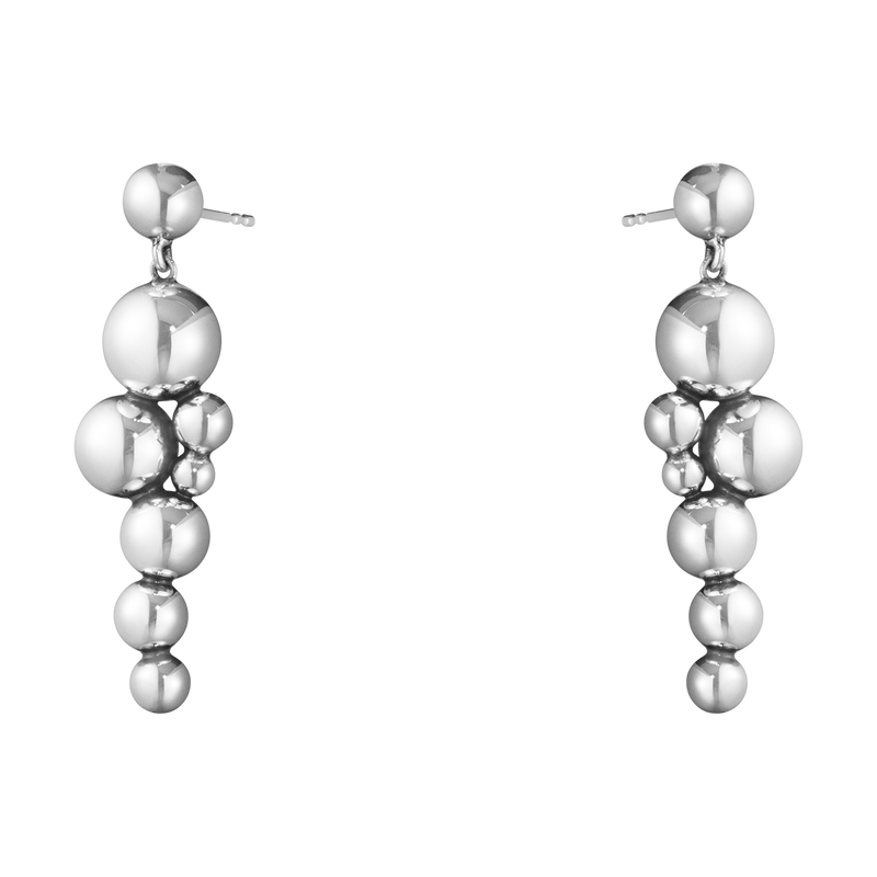 Moonlight Grapes øreringe - oxideret sølv fra Georg Jensen