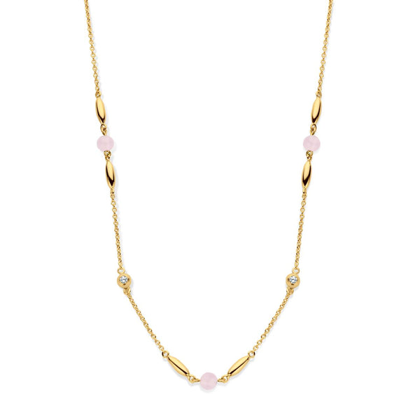 Cornelia halskæde - sterlingsølv forgyldt pink cz fra Spirit Icons