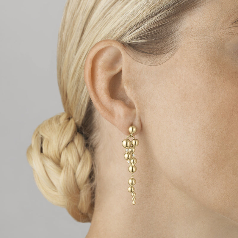 Moonlight Grapes øreringe med diamanter - guld fra Georg Jensen