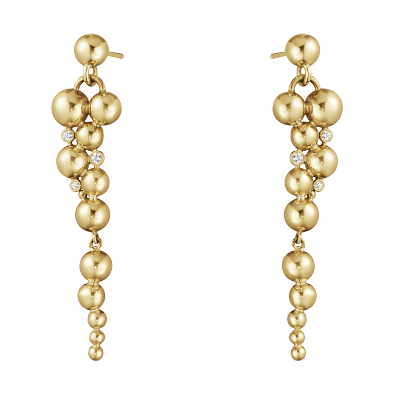 Moonlight Grapes øreringe med diamanter - guld fra Georg Jensen