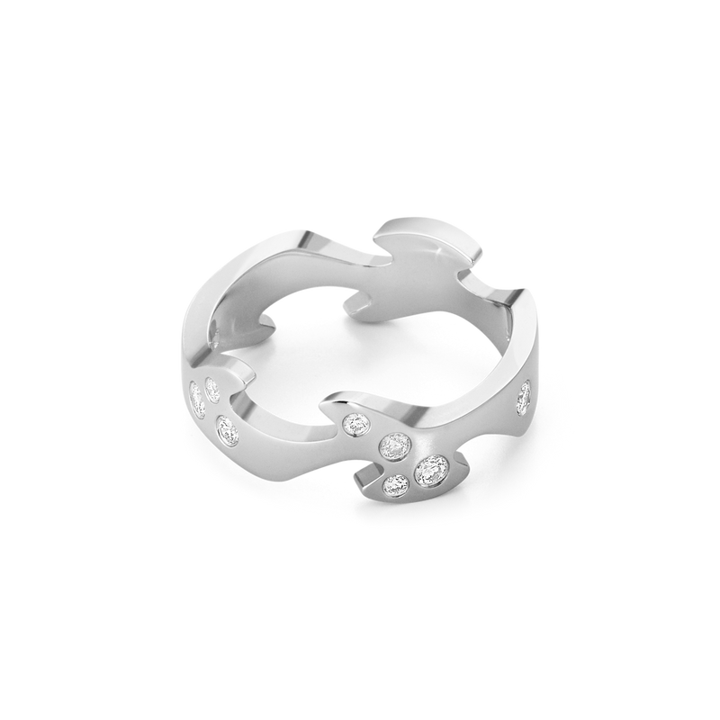 Fusion ring med diamanter - hvidguld fra Georg Jensen