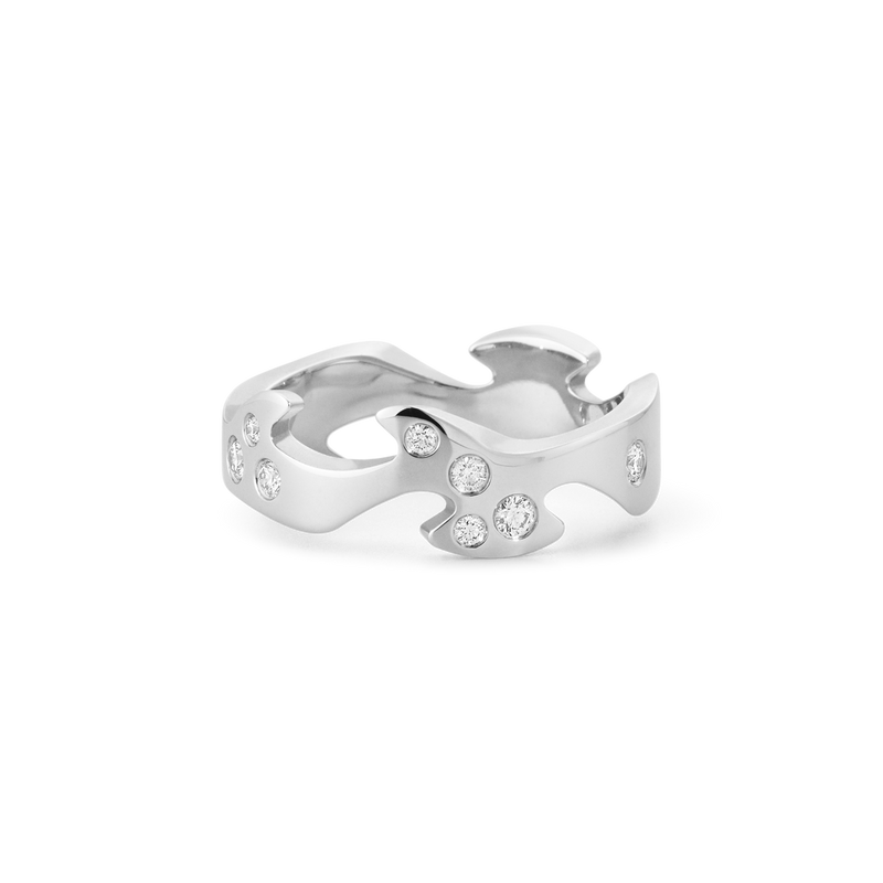 Fusion ring med diamanter - hvidguld fra Georg Jensen