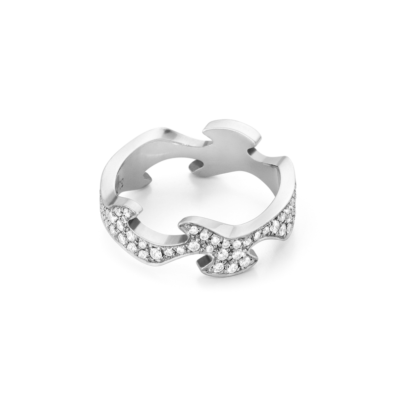 Fusion ring med diamanter - hvidguld fra Georg Jensen