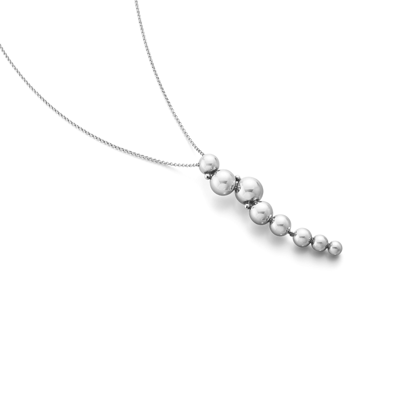 Moonlight Grapes halskæde med vedhæng - oxideret sølv fra Georg Jensen