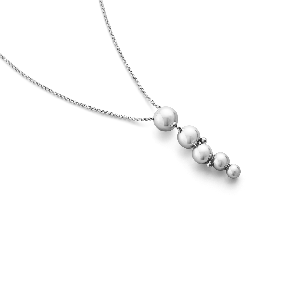 Moonlight Grapes halskæde med vedhæng - oxideret sølv fra Georg Jensen